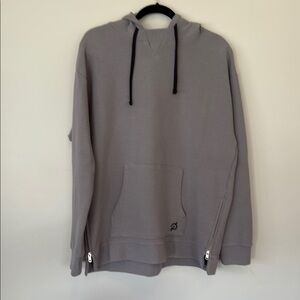 Gray Hoodie with Black Drawstrings